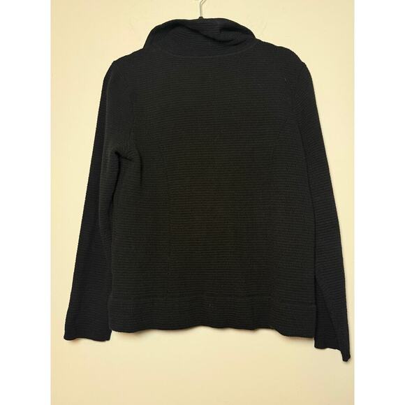 Chicos Black Asymmetrical Zip Jacket Size 1/M8  Gold Hardware - Picture 3 of 6